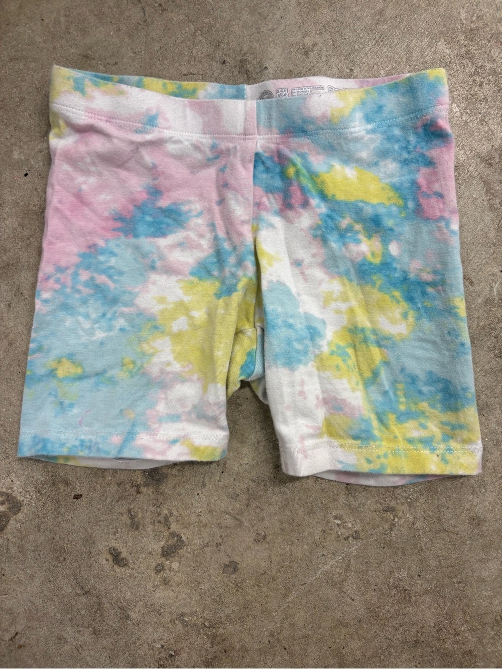 Wonder Nation Girls Tie-Dye Biker Shorts S (6-6X) Multicolor Stretch Pull On